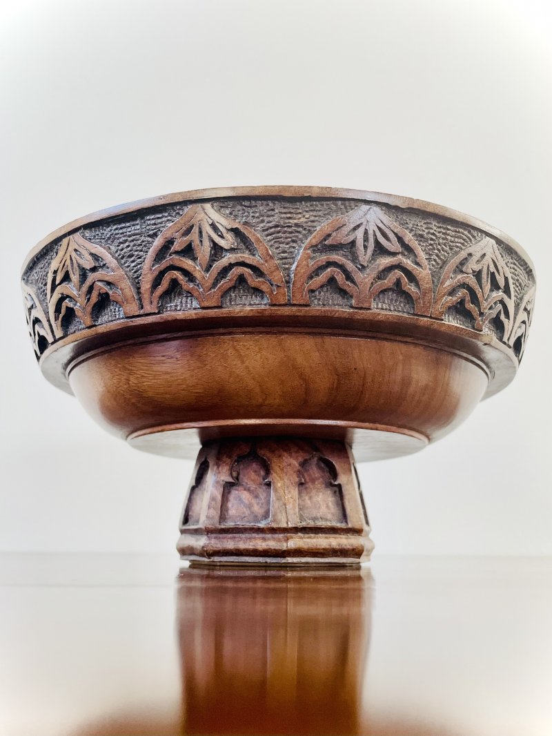 Hand Carved Pedestal Bowl