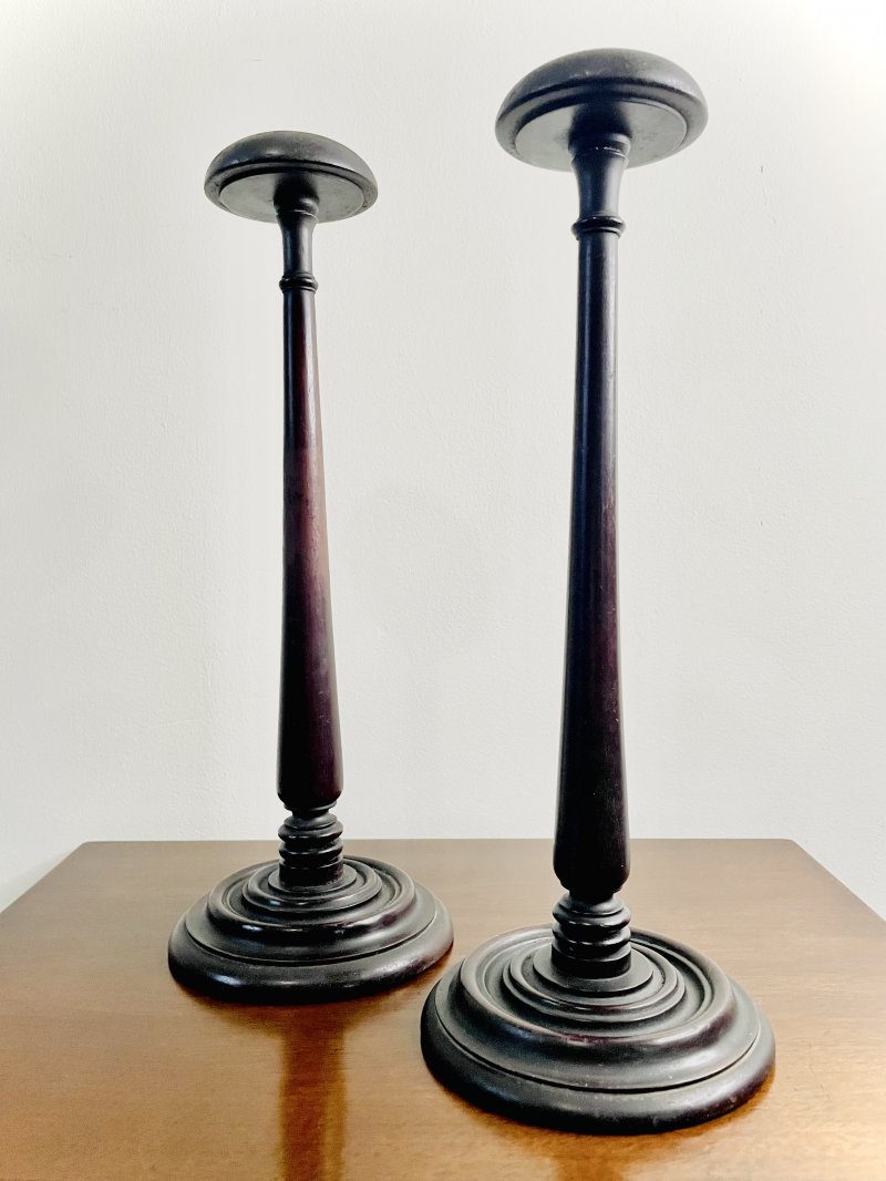 Pair of C19th Wig / Hat Stands