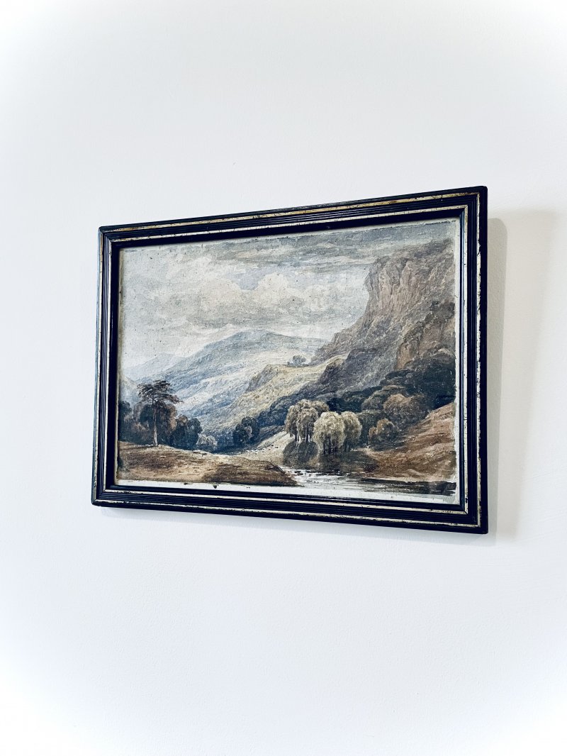 Framed Mountain Scene Watercolour
